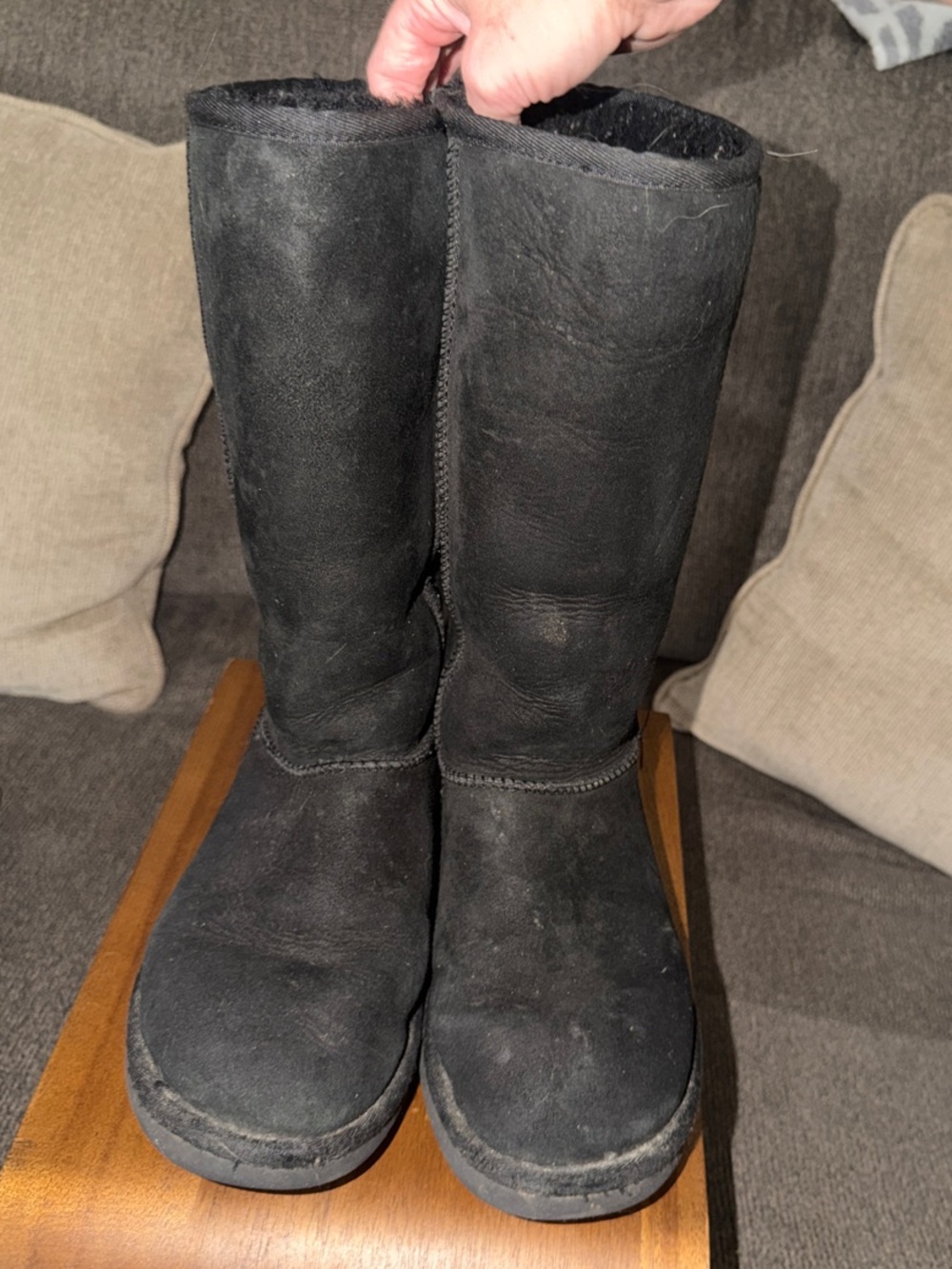UGG Black Tall Classic Suede Winter Boots